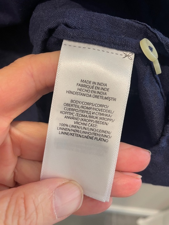 Polo Ralph Lauren Short Sleeve Button Down Shirt Blue Size M Distressed Flawed - Picture 5 of 6